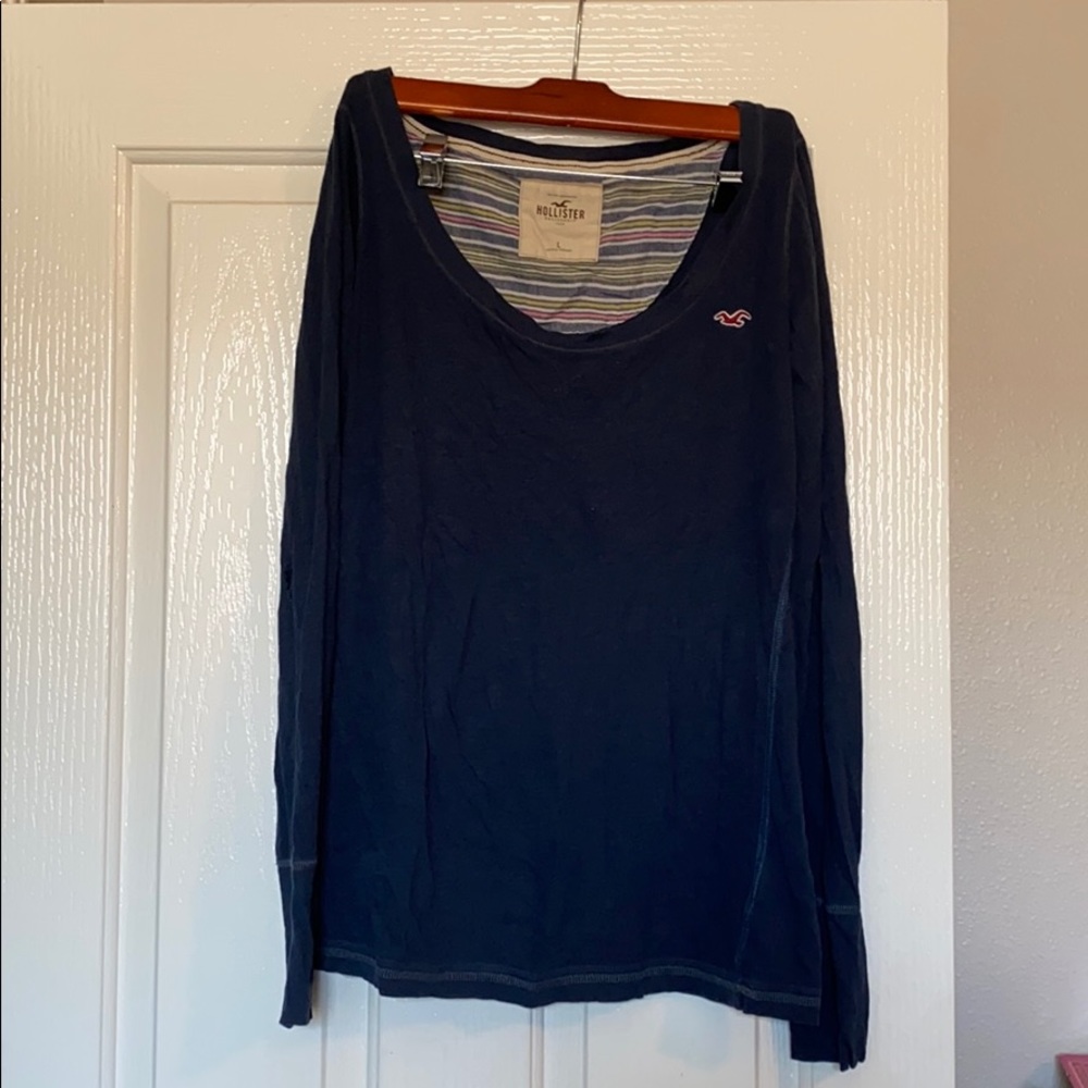Dark Blue Hollister Long Sleeve Shirt